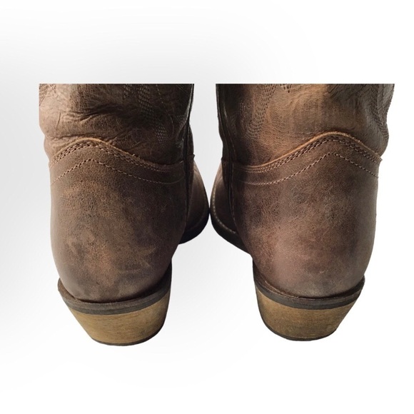 Rawhide Ladies 12” Brown Scalloped Top Western Boots 5151 - Picture 8 of 13